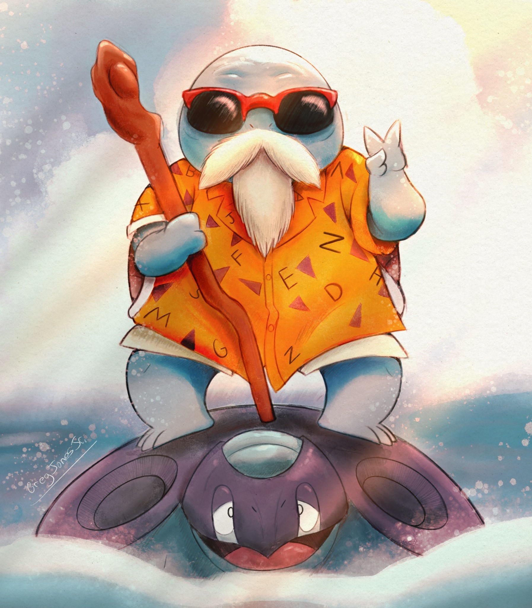 Squirtle Master Roshi Fanart
