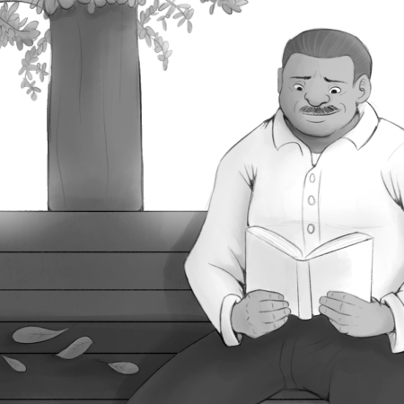 Greg Man on Bench Art